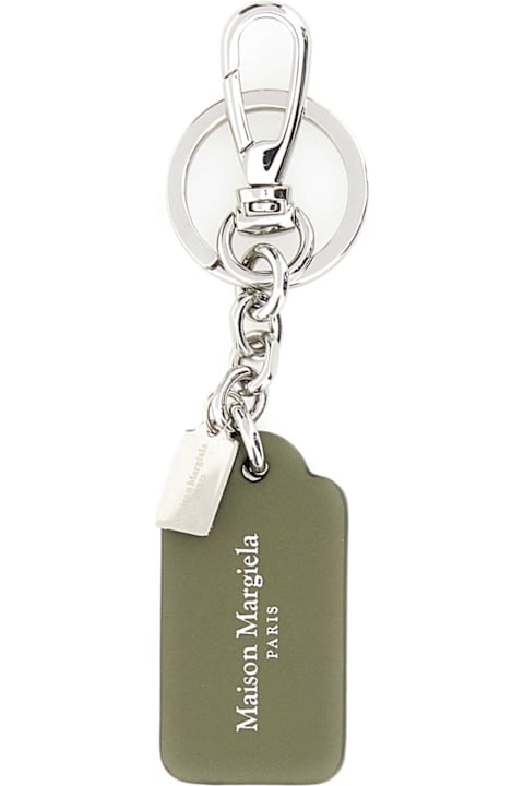 【関税&送料込】Maison Margiela Olive Green Leather Keyring Maison Margiela Olive Green Leather Keyring | italist