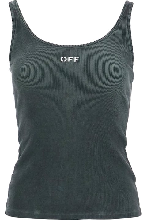 Topwear for Women Off-White Stretch Cotton Tank Top For Women