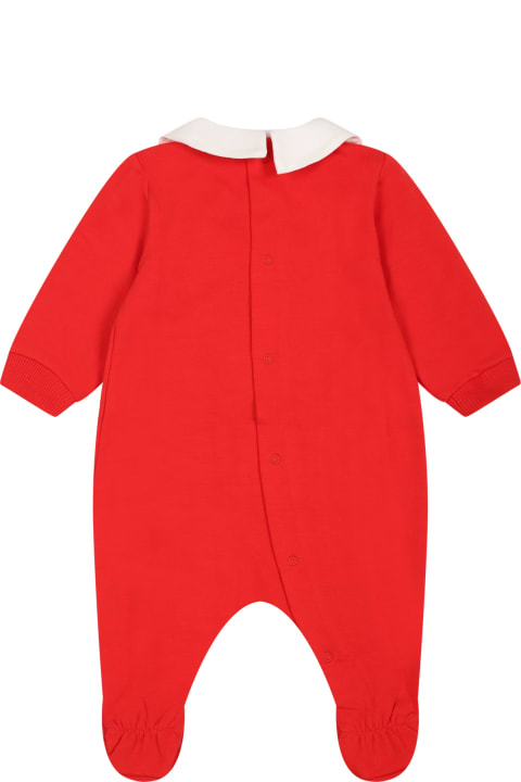 Moschino for Kids Moschino Red Babygrow For Baby Kids With Teddy Bear