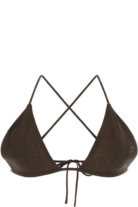 Underwear & Nightwear for Women Philosophy di Lorenzo Serafini Brown Wool Blend Triangle Bra