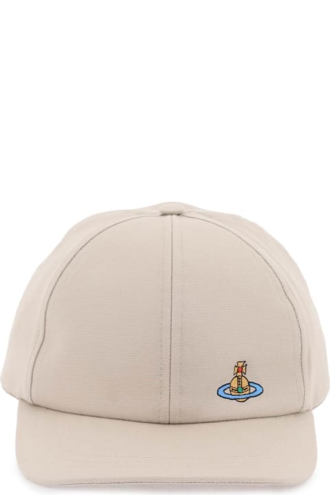 Fashion for Women Vivienne Westwood Uni Colour Baseball Cap With Orb Embroidery