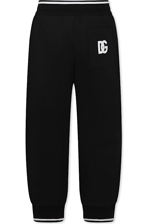 Homeware Dolce 
Gabbana Black Trousers For Kids With Logo