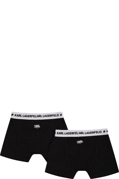 Karl Lagerfeld Kids Underwear for Boys Karl Lagerfeld Kids Black Set For Boy With Logo
