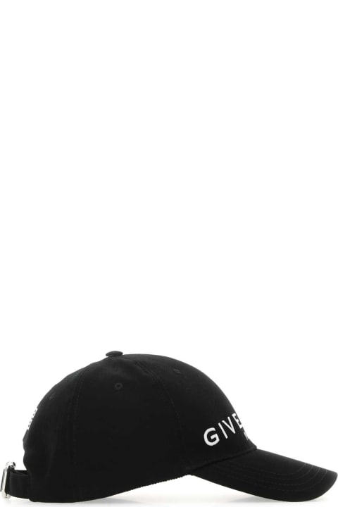 メンズ Givenchyの帽子 Givenchy Black Cotton Blend Baseball Cap