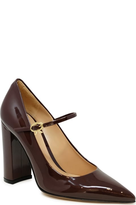 High-Heeled Shoes for Women Gianvito Rossi Gianvito Rossi Bourgogne Patent Ribbon Jane 100 Pumps