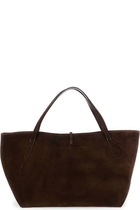 Little Liffner Bags for Women Little Liffner 'zip Penne' Brown Tote Bag With Two Top Handles And Logo Plaque On The Front In Leather Woman