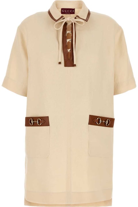 Gucci Clothing for Women Gucci Sand Linen Mini Dress