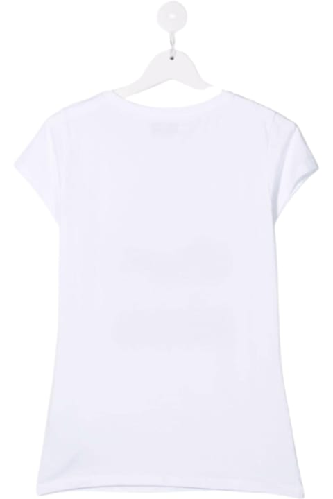 Moschino Kids Girl's White Cotton T-shirt With Teddy Bear Print