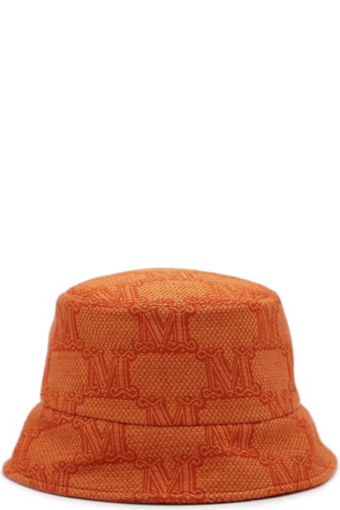 Hats for Women Max Mara Raffia Bucket Hat With All-over Monogram