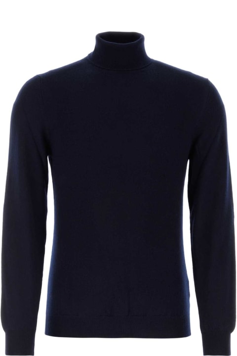 Fedeli Sweaters for Men Fedeli Midnight Blue Cashmere Sweater