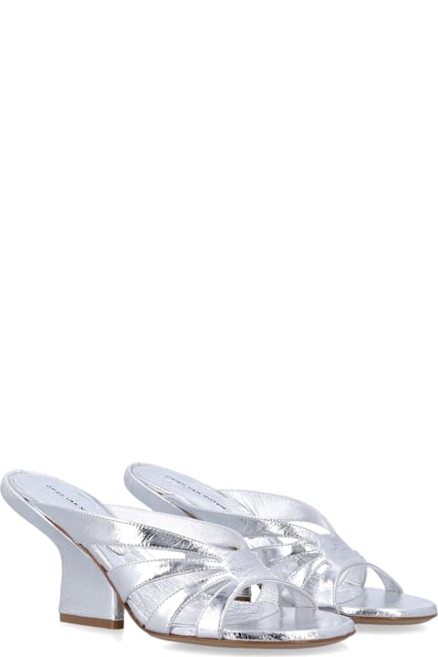 Dries Van Noten Silver Leather Sandal