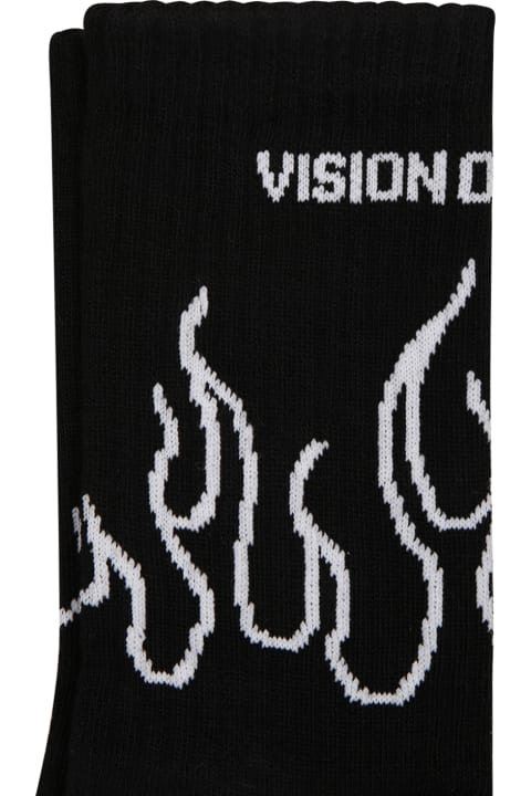 Black Socks Fo Boy With Logo
