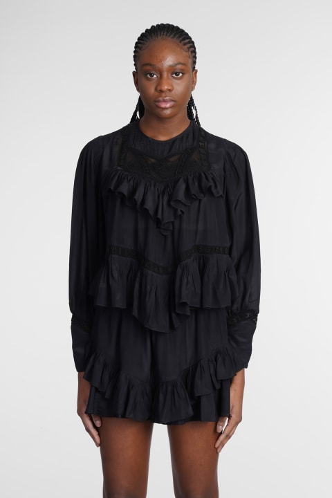 Clear  Blouse In Black Silk