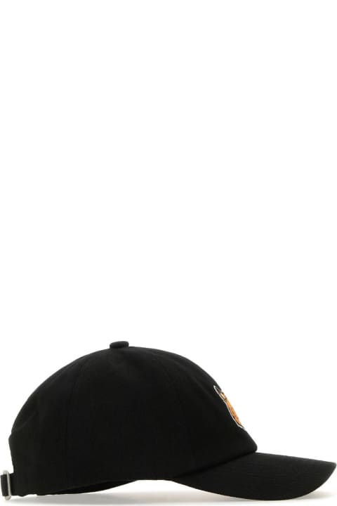 Hats for Men Maison Kitsuné Black Cotton Baseball Cap