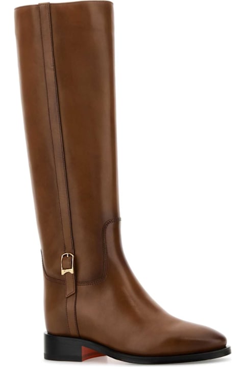 Santoni Brown Leather Mandy Boots