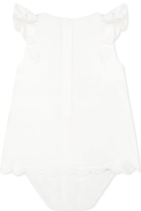 Bodysuits & Sets for Baby Girls Chloé White Romper For Baby Girl With Logo