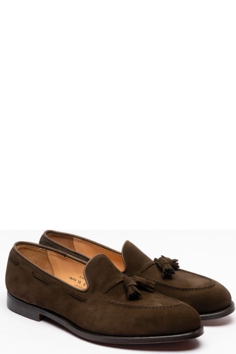 Loafers & Boat Shoes for Men Crockett & Jones Cavendish 2 Dark Brown Suede Tassel Loafer