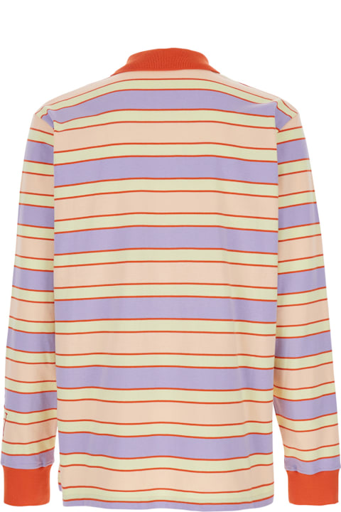 Homeware J.W. Anderson Multicolor Polo Shirt With Logo Embroidery On The Sleeve And All-over Striped Motif In Cotton Man