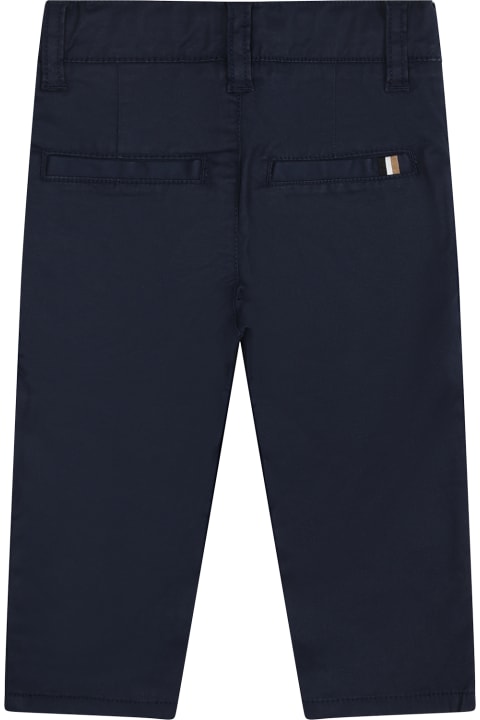 Bottoms for Baby Boys Hugo Boss Blue Casual Trouser For Baby Boy