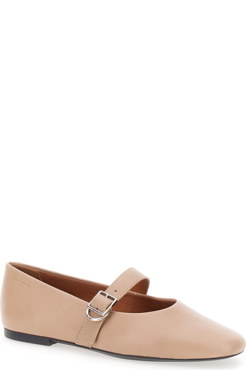 Vagabond Shoes for Women Vagabond 'jolin' Beige Ballet Flats With Strap In Smooth Leather Woman