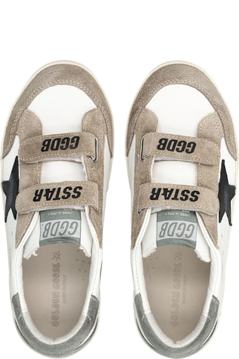 Homeware Golden Goose Golden Goose Kids Old School White And Black Star Sneakers