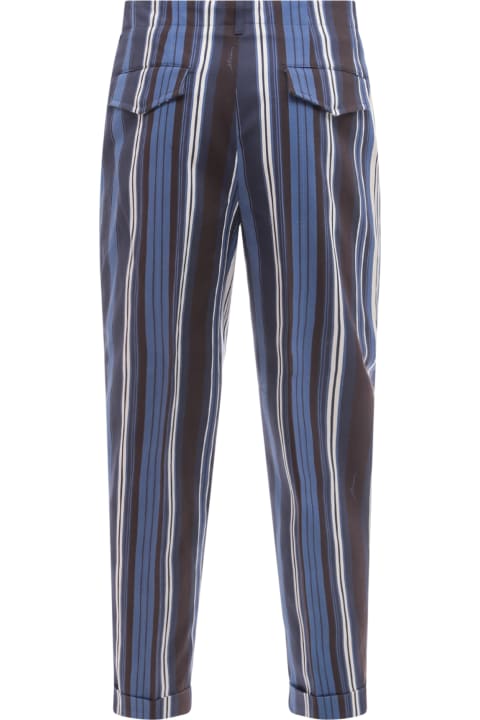 Etro Pants for Men Etro Embroidered Stretch Cotton Pant