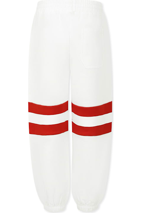 Stella McCartney Kids ملابس تحتية لـ أولاد Stella McCartney Kids White Trousers For Boy With Logo