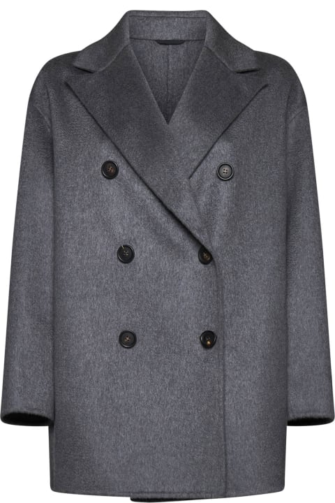 Coats & Jackets for Women Brunello Cucinelli Cashmere Beaver Peacoat
