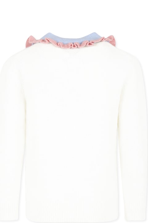 Homeware MC2 Saint Barth Ivory Sweater For Girl With Heart