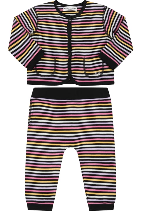 Multicolor Set For Baby Girl With Stripes