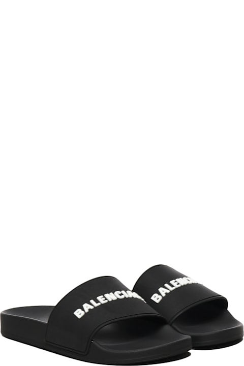 Balenciaga Pool Low Sandals With Logo