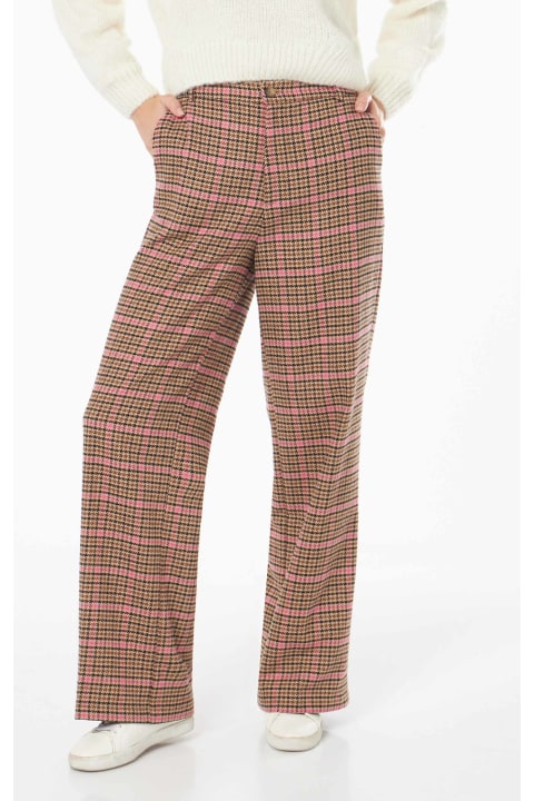 インテリア MC2 Saint Barth Woman Palazzo Pants With Pied De Poule Print