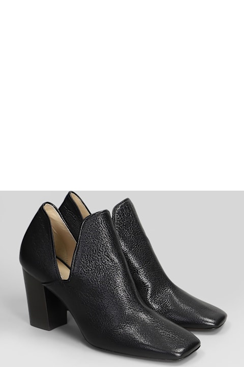 Lemaire High Heels Ankle Boots In Black Leather