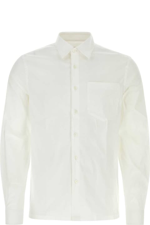 Clothing for Men Prada White Poplin Shirt