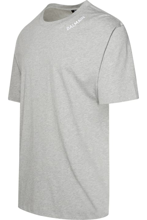 Balmain Topwear for Men Balmain Grey Cotton T-shirt