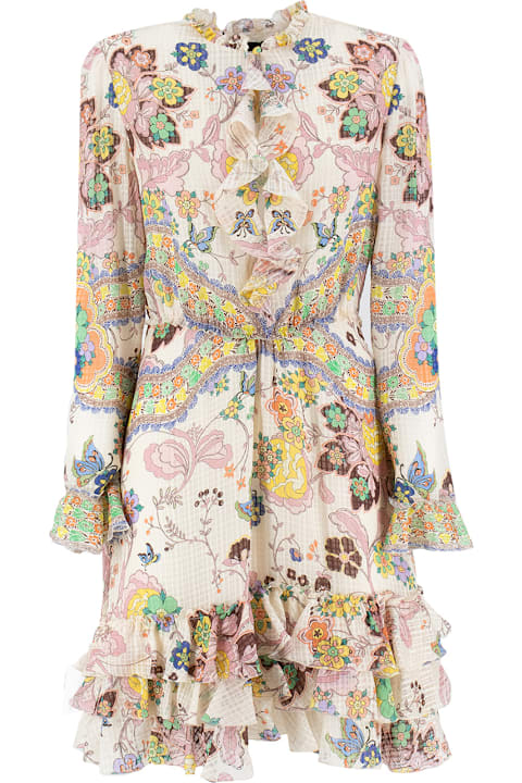 Homeware Etro Mock-neck Ruffled Mini Dress