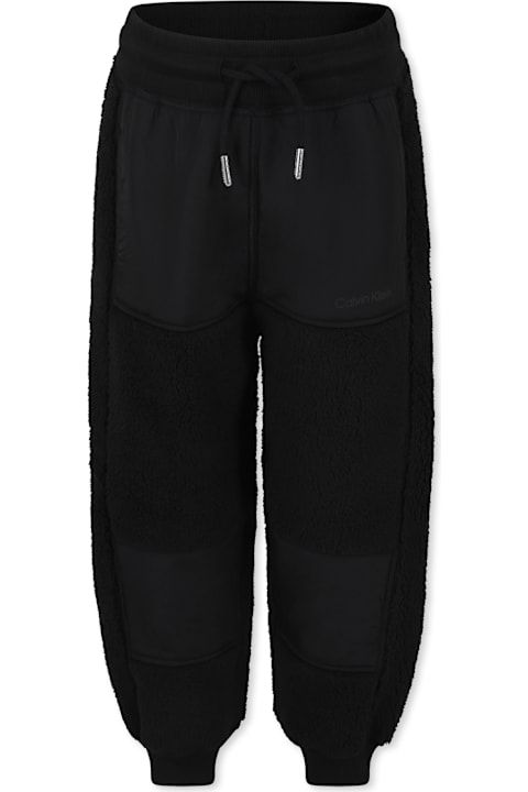 Calvin Klein ملابس تحتية لـ أولاد Calvin Klein Black Trousers For Boy With Logo