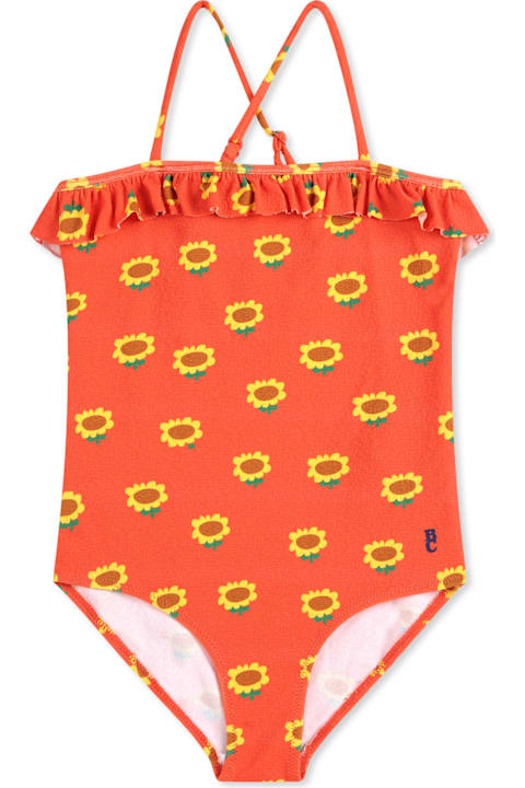 Bobo Choses for Kids Bobo Choses Red Swimsuit For Girl With Sunflowers