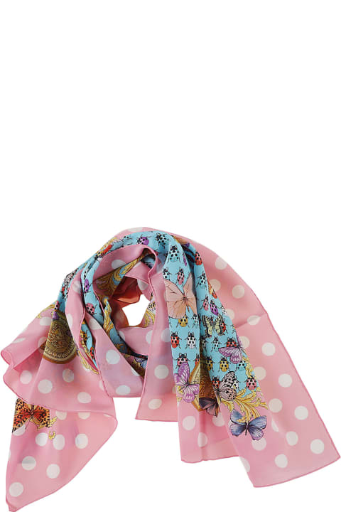 Scarves & Wraps for Women Versace Polka Dot Lady Bug & Butterfly Printed Scarf
