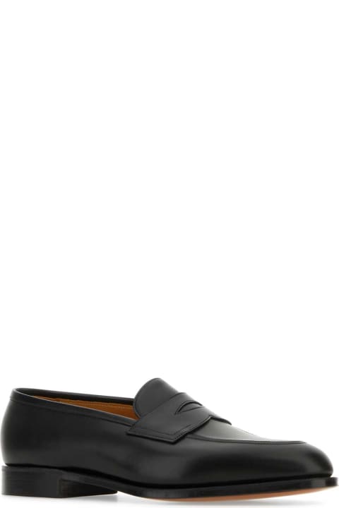 Edward Green Shoes for Men Edward Green Black Leather Piccadilly Loafers