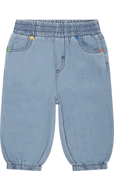 Bottoms for Baby Girls Stella McCartney Kids Denim Jeans For Baby Boy With Multicolor Sun