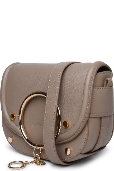 See by Chloé Totes for Women See by Chloé 'mara' Grey Cowhide Crossbody Bag