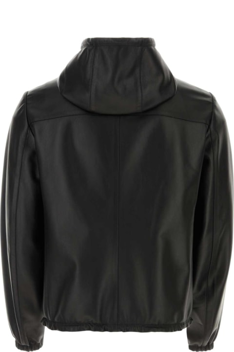 Coats & Jackets for Men Prada Black Nappa Leather Reversible Jacket