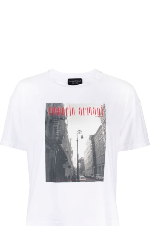 Emporio Armani for Women Emporio Armani Short Sleeve T-shirt With Magazine Printing