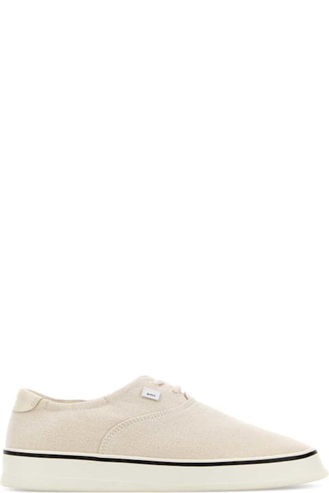 Ami Alexandre Mattiussi White Canvas Tennis Sneakers