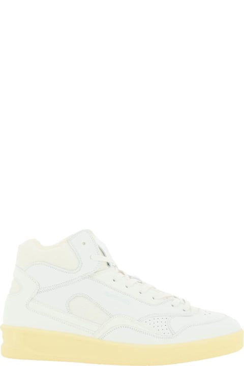 インテリア Jil Sander White Leather And Mesh Sneakers