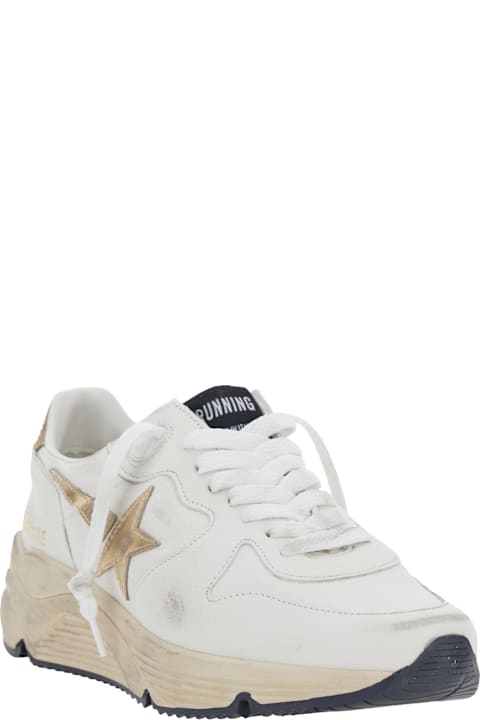 インテリア Golden Goose 'running Sole' White Sneaker With Side Star Detail In Mixed Leather Woman