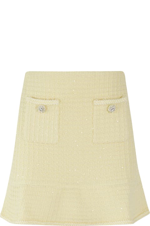 Skirts for Women self-portrait Yellow Textured Knit Skirt