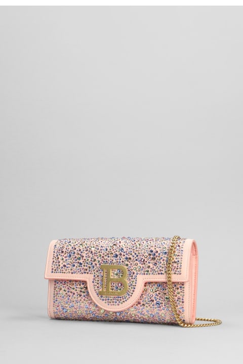 Accessories for Women Balmain B Buzz Hand Bag In Rose-pink Suede