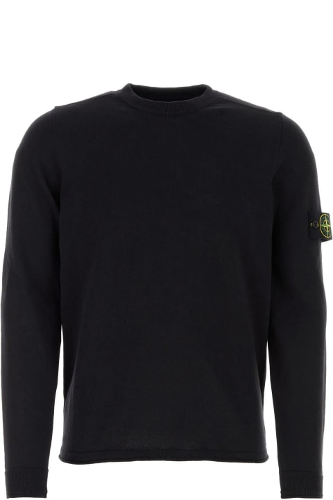 Sweaters for Men Stone Island Midnight Blue Cotton Sweater